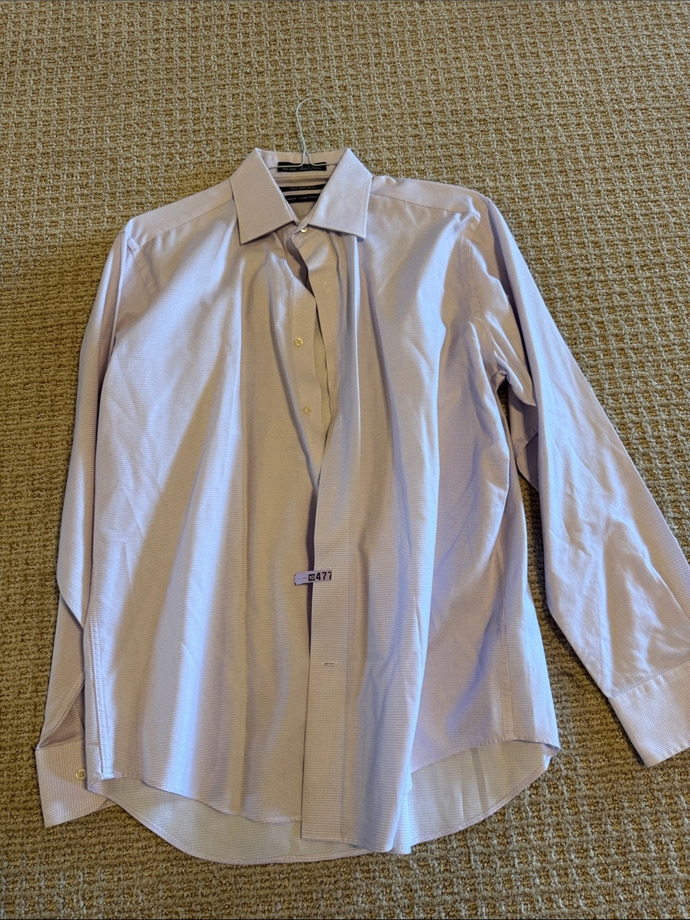 Men’s Saks Fifth avenue light purple button up dress shirt sz 16.5 34/35